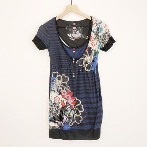 Desigual Flower Print Rainbow Dress